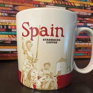 Starbucks Spain Mug with Red and Cream Design